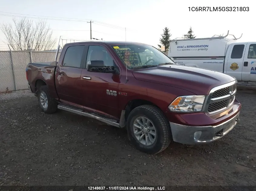 2016 Ram 1500 Slt VIN: 1C6RR7LM5GS321803 Lot: 12149837