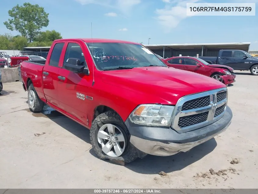 2016 Ram 1500 Tradesman VIN: 1C6RR7FM4GS175759 Lot: 39757246