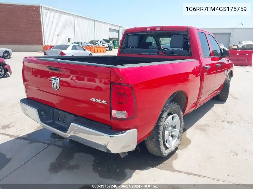 2016 Ram 1500 Tradesman VIN: 1C6RR7FM4GS175759 Lot: 39757246