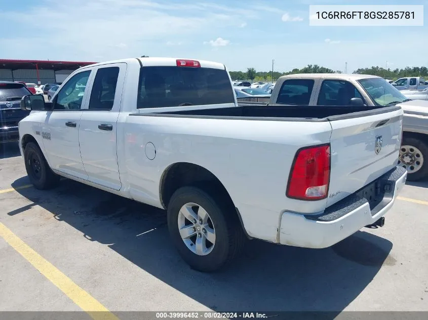 2016 Ram 1500 Tradesman VIN: 1C6RR6FT8GS285781 Lot: 39996452