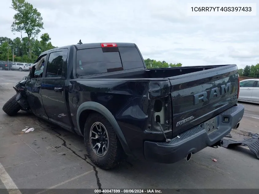 2016 Ram 1500 Rebel VIN: 1C6RR7YT4GS397433 Lot: 40047599