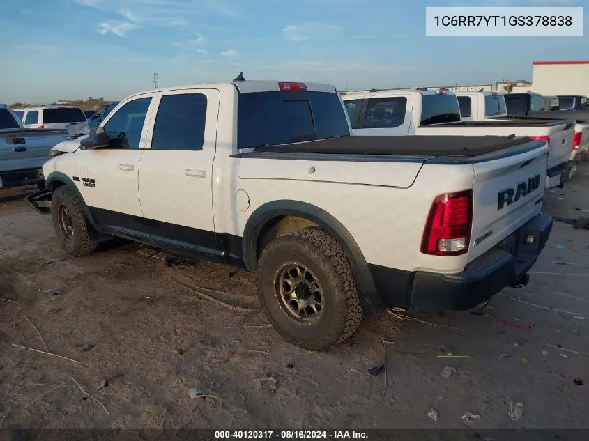 2016 Ram 1500 Rebel VIN: 1C6RR7YT1GS378838 Lot: 40120317