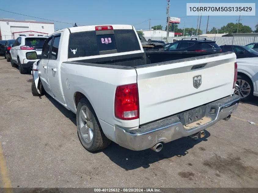 2016 Ram 1500 Slt VIN: 1C6RR7GM5GS135429 Lot: 40125632