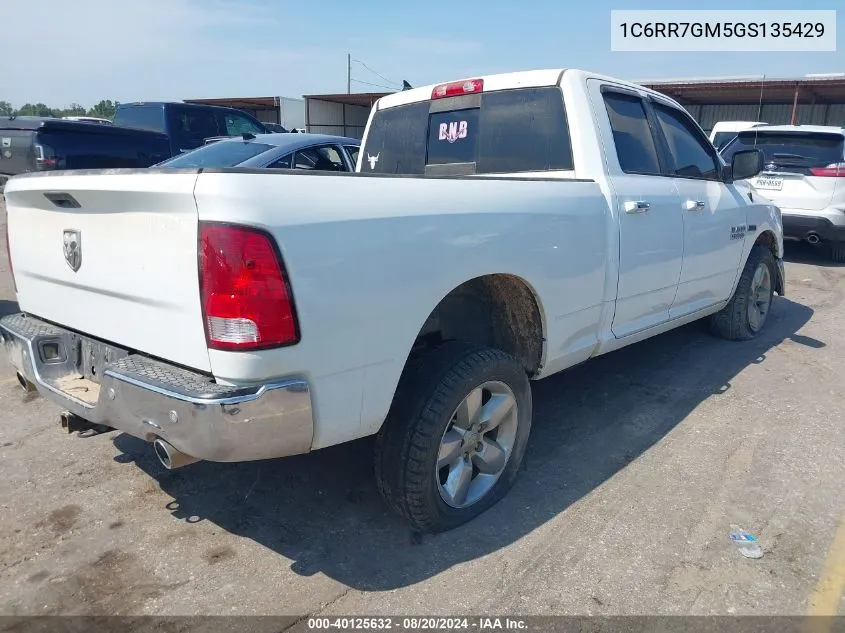 2016 Ram 1500 Slt VIN: 1C6RR7GM5GS135429 Lot: 40125632