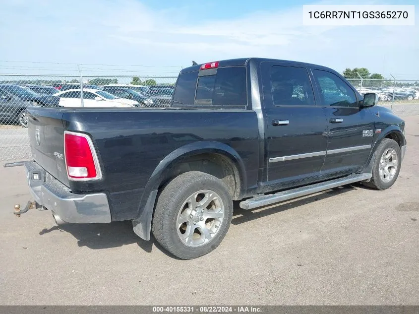 2016 Ram 1500 Laramie VIN: 1C6RR7NT1GS365270 Lot: 40155331