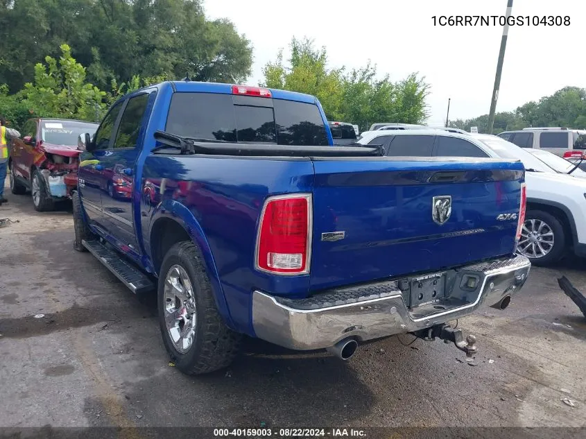 2016 Ram 1500 Laramie VIN: 1C6RR7NT0GS104308 Lot: 40159003