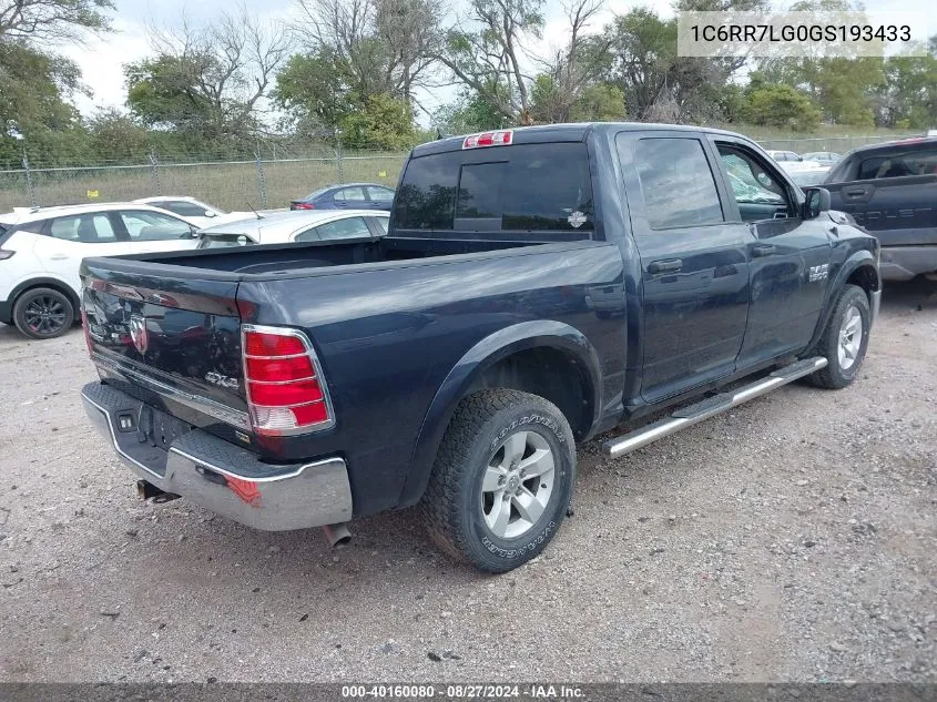 2016 Ram 1500 Outdoorsman VIN: 1C6RR7LG0GS193433 Lot: 40160080