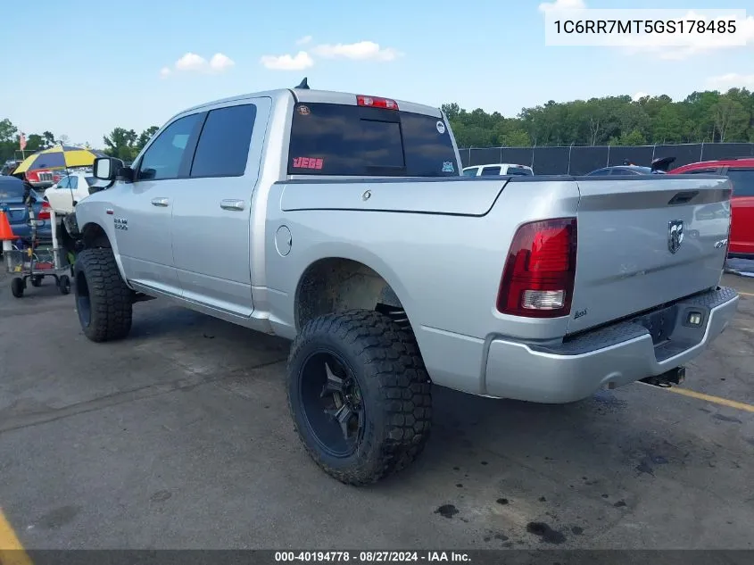 1C6RR7MT5GS178485 2016 Ram 1500 Sport