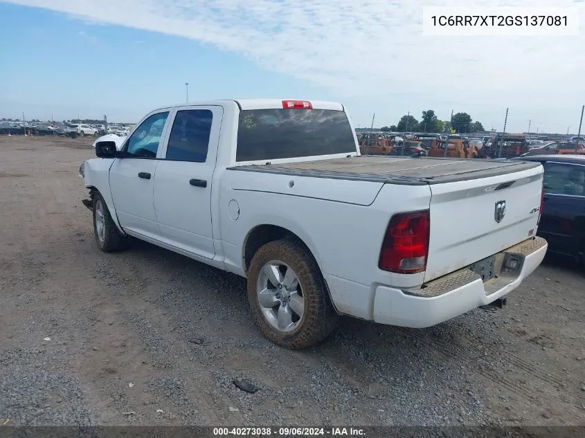 2016 Ram 1500 Ssv VIN: 1C6RR7XT2GS137081 Lot: 40273038