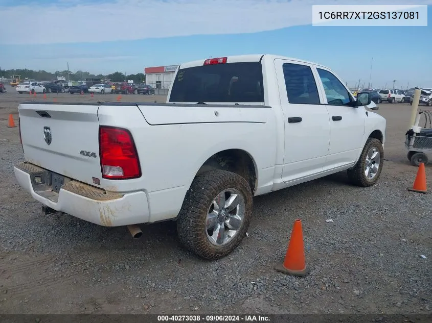 2016 Ram 1500 Ssv VIN: 1C6RR7XT2GS137081 Lot: 40273038