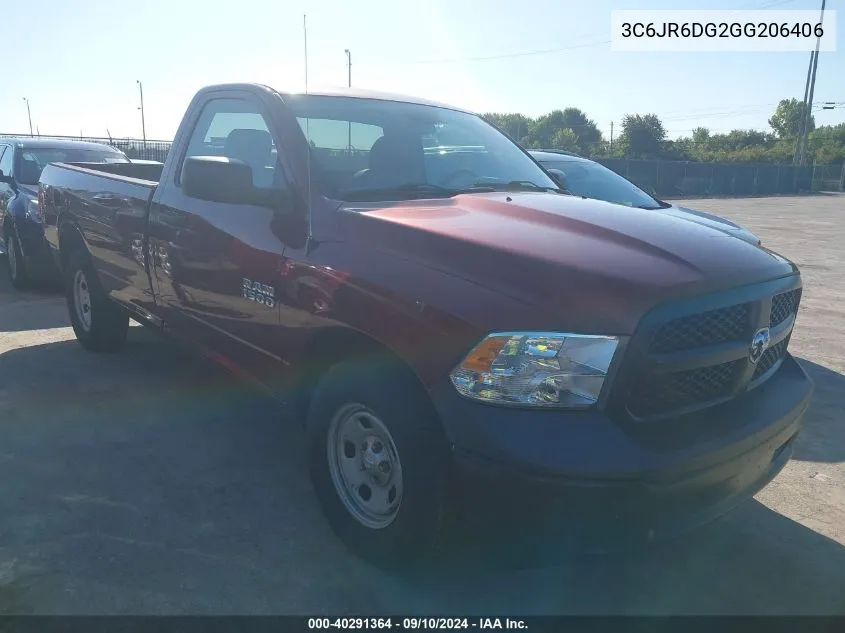 2016 Ram 1500 Tradesman VIN: 3C6JR6DG2GG206406 Lot: 40291364