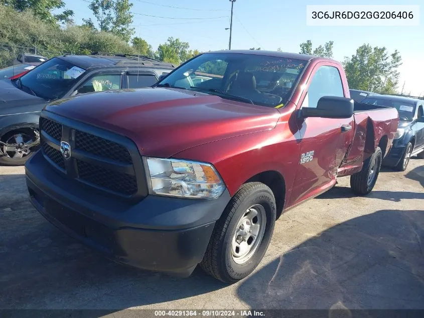 2016 Ram 1500 Tradesman VIN: 3C6JR6DG2GG206406 Lot: 40291364