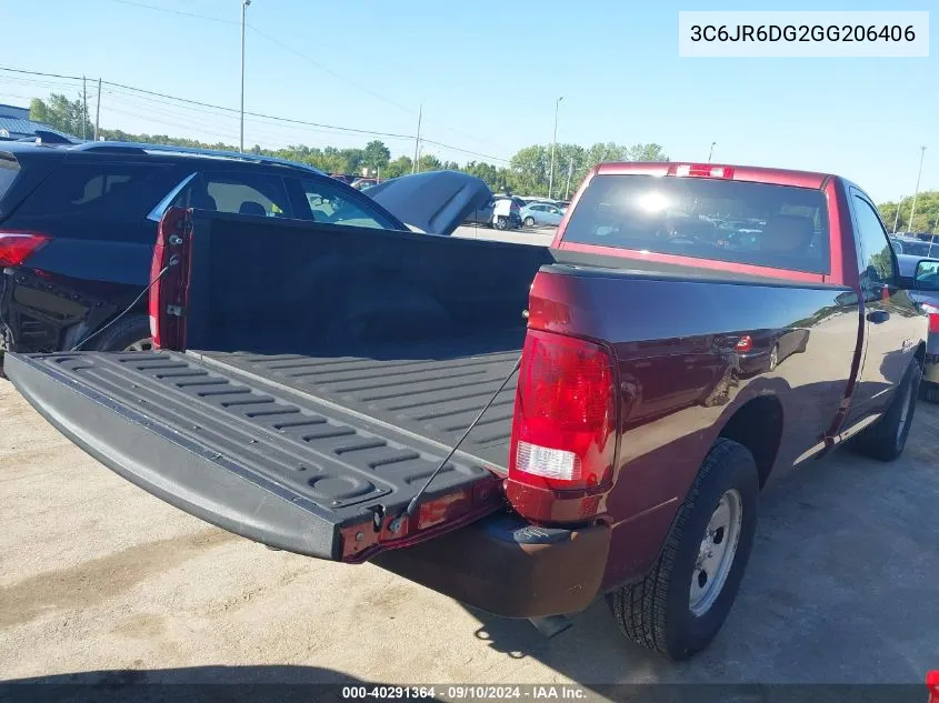 2016 Ram 1500 Tradesman VIN: 3C6JR6DG2GG206406 Lot: 40291364