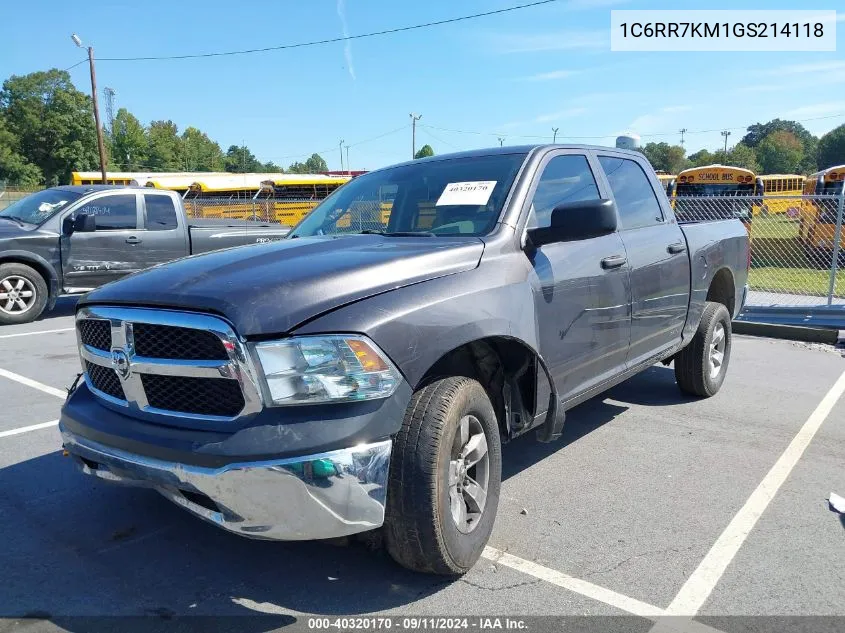 2016 Ram 1500 St VIN: 1C6RR7KM1GS214118 Lot: 40320170