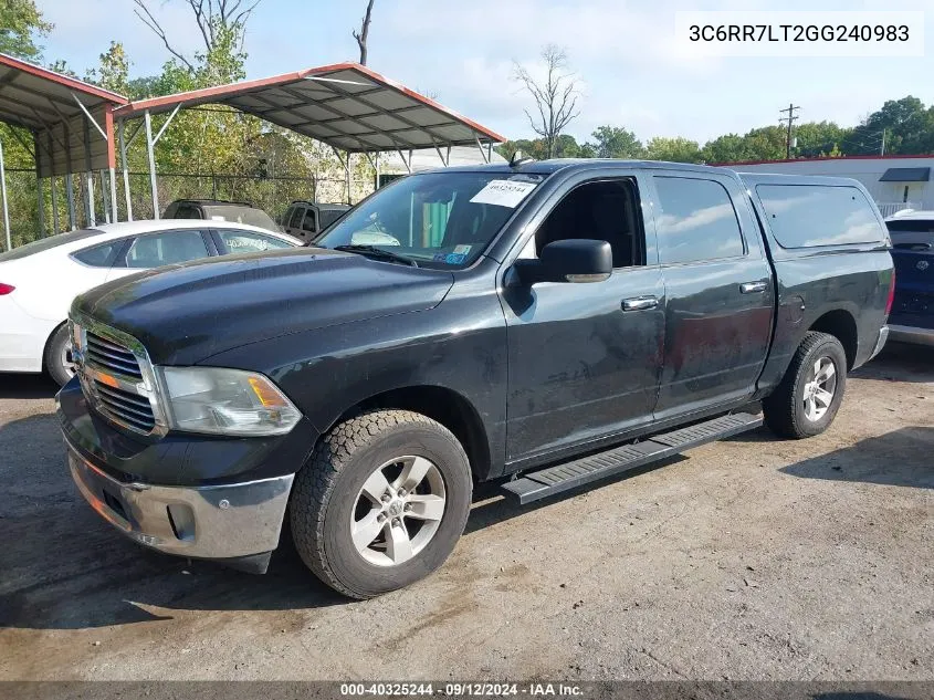 2016 Ram 1500 Slt VIN: 3C6RR7LT2GG240983 Lot: 40325244