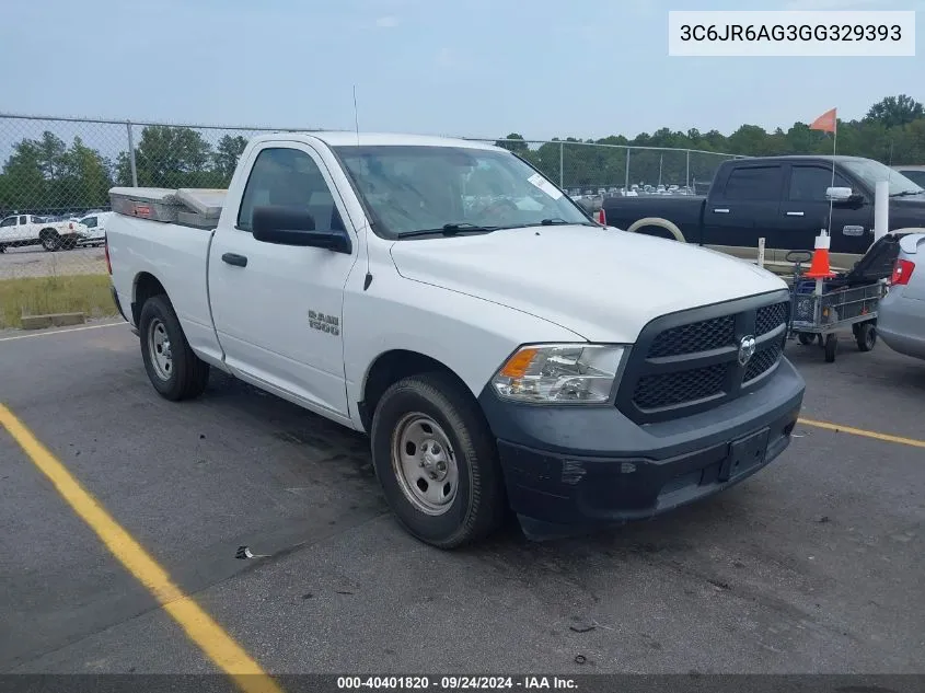 2016 Ram 1500 Tradesman VIN: 3C6JR6AG3GG329393 Lot: 40401820