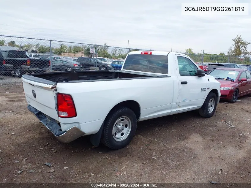 2016 Ram 1500 Tradesman VIN: 3C6JR6DT9GG261819 Lot: 40428414