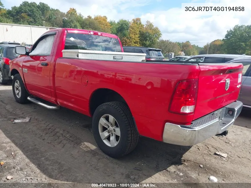 3C6JR7DT4GG194858 2016 Ram 1500 Tradesman