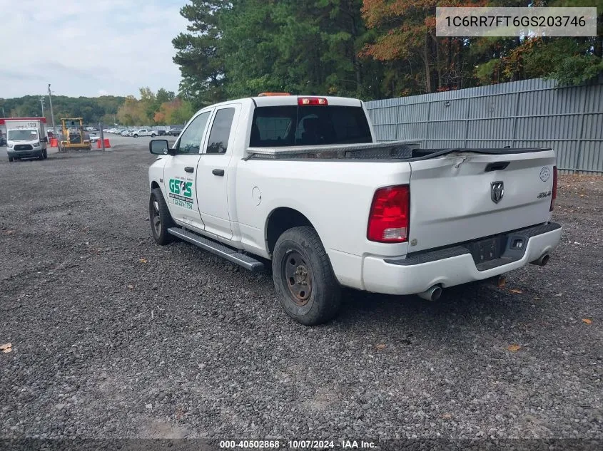 2016 Ram 1500 Express VIN: 1C6RR7FT6GS203746 Lot: 40502868