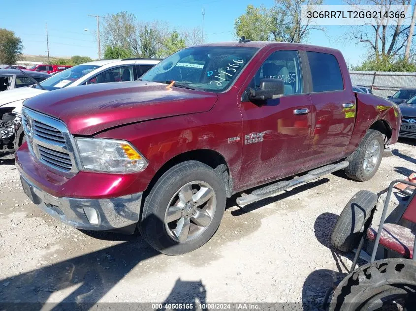 2016 Ram 1500 Slt VIN: 3C6RR7LT2GG214366 Lot: 40505155