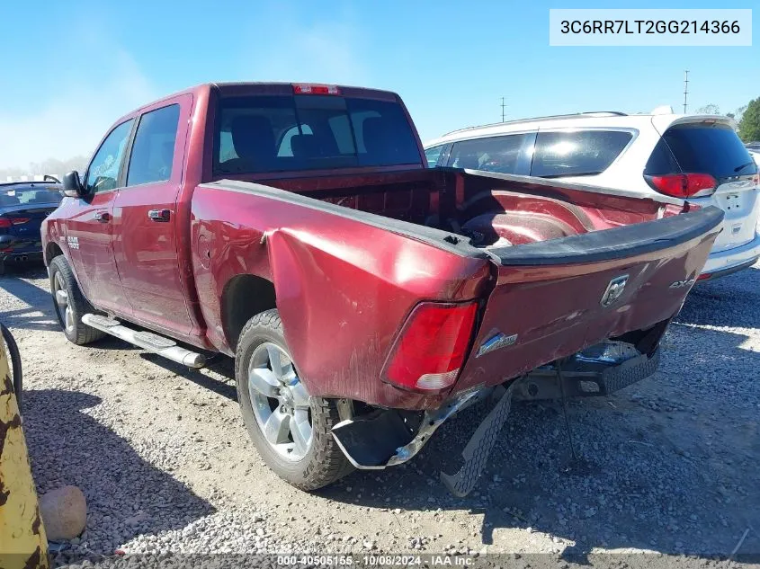 2016 Ram 1500 Slt VIN: 3C6RR7LT2GG214366 Lot: 40505155