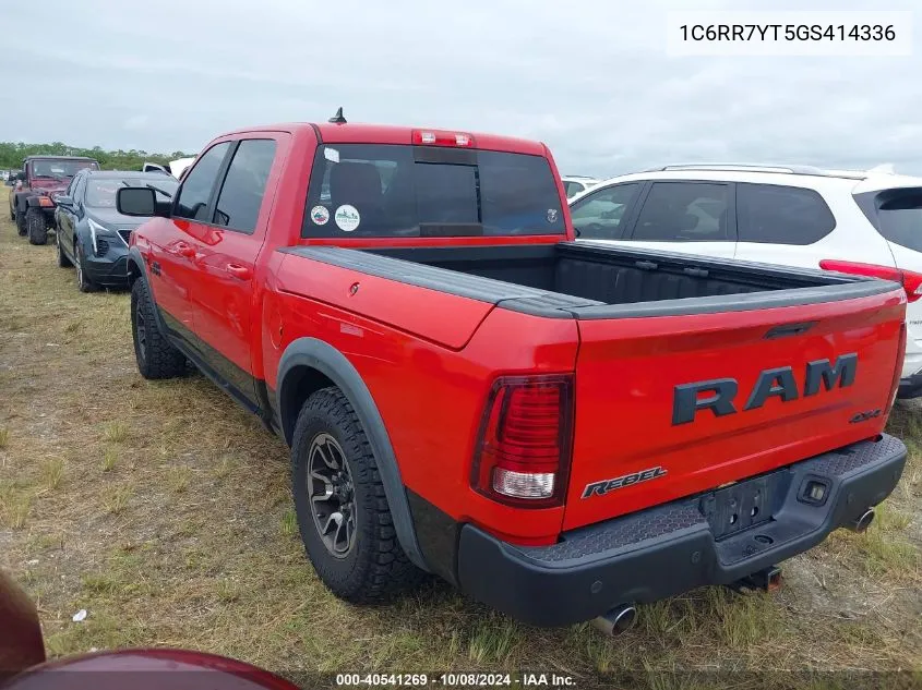 2016 Ram 1500 Rebel VIN: 1C6RR7YT5GS414336 Lot: 40541269