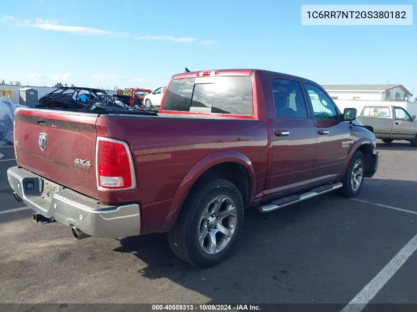 2016 Ram 1500 Laramie VIN: 1C6RR7NT2GS380182 Lot: 40559313