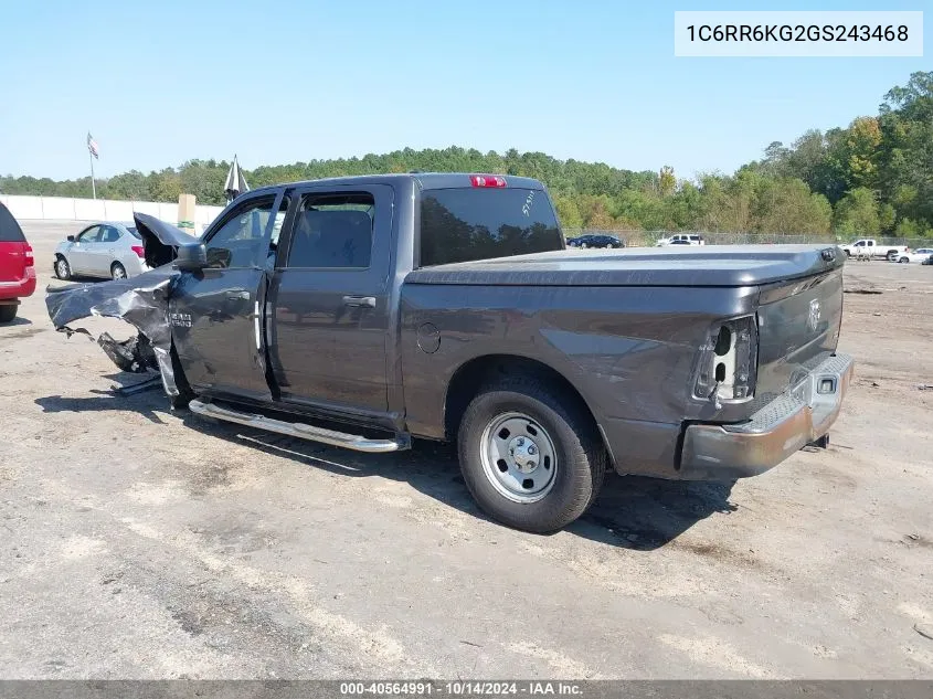 2016 Ram 1500 Tradesman VIN: 1C6RR6KG2GS243468 Lot: 40564991