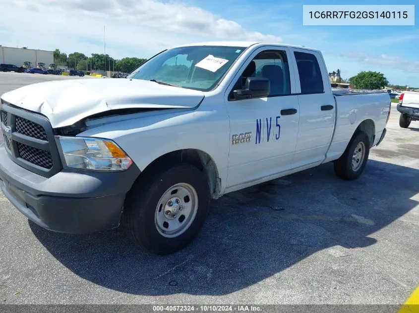 2016 Ram 1500 Tradesman VIN: 1C6RR7FG2GS140115 Lot: 40572324