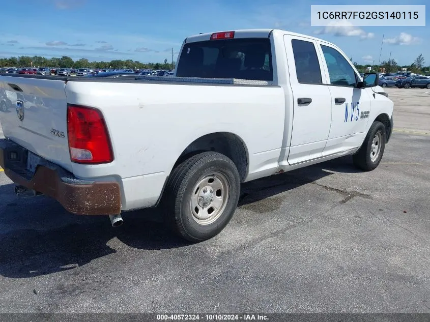 2016 Ram 1500 Tradesman VIN: 1C6RR7FG2GS140115 Lot: 40572324