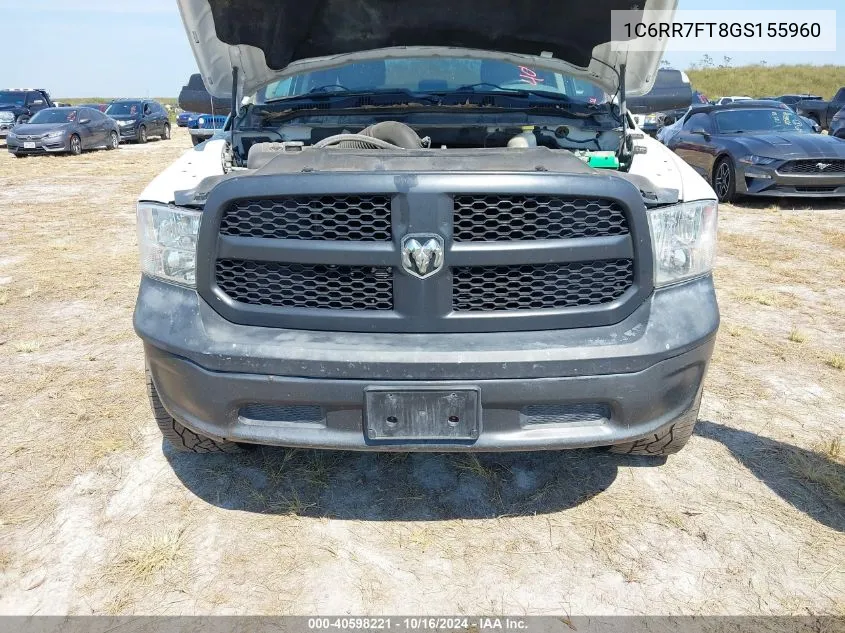 2016 Ram 1500 Tradesman VIN: 1C6RR7FT8GS155960 Lot: 40598221