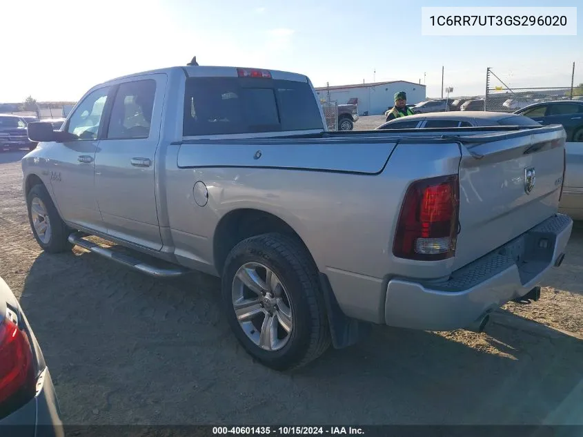 2016 Ram 1500 Sport VIN: 1C6RR7UT3GS296020 Lot: 40601435