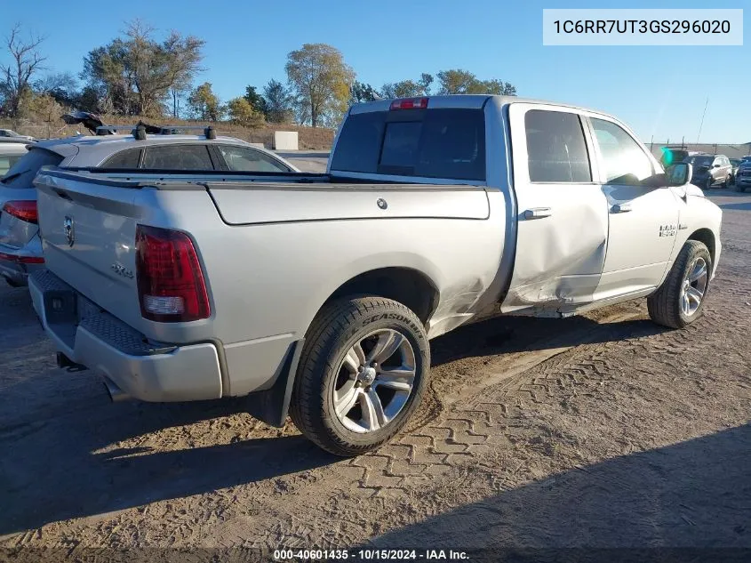 2016 Ram 1500 Sport VIN: 1C6RR7UT3GS296020 Lot: 40601435