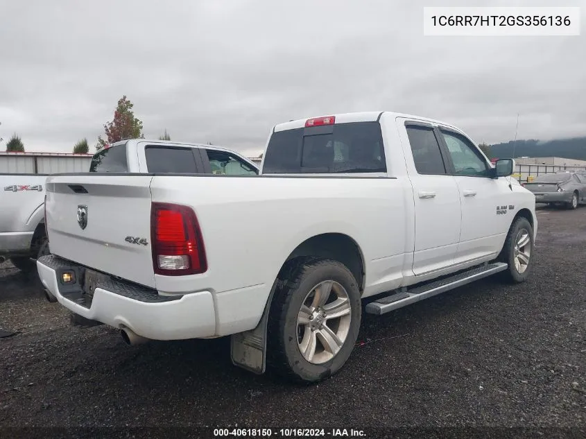 2016 Ram 1500 Sport VIN: 1C6RR7HT2GS356136 Lot: 40618150