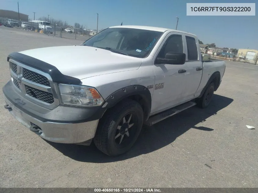 2016 Ram 1500 Tradesman VIN: 1C6RR7FT9GS322200 Lot: 40650165