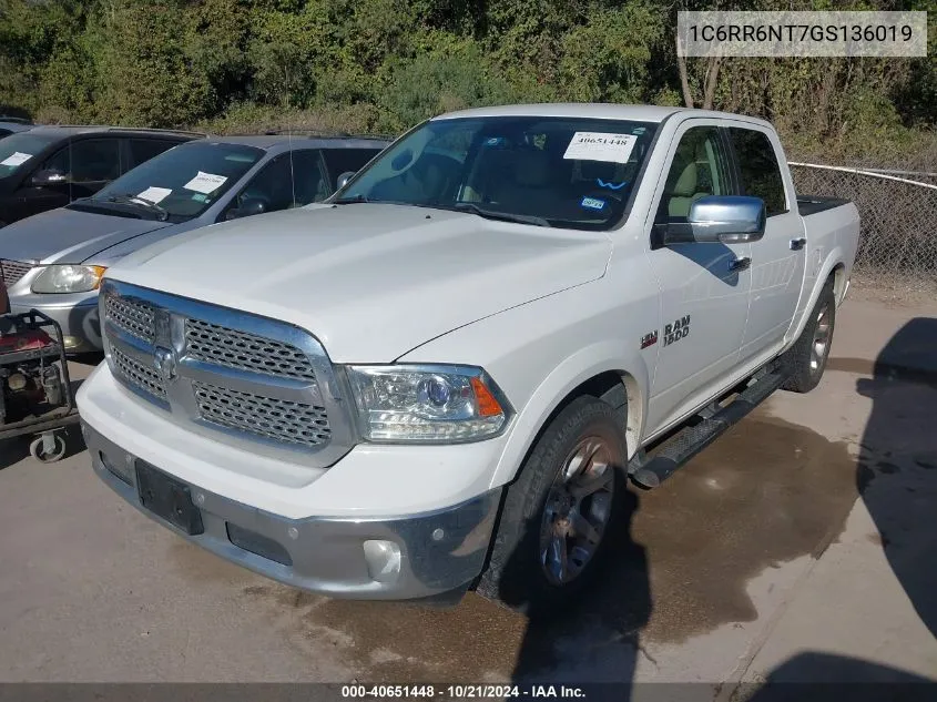 2016 Ram 1500 Laramie VIN: 1C6RR6NT7GS136019 Lot: 40651448