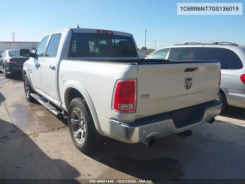 2016 Ram 1500 Laramie VIN: 1C6RR6NT7GS136019 Lot: 40651448