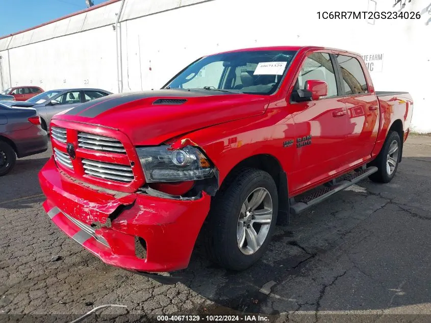 2016 Ram 1500 Sport VIN: 1C6RR7MT2GS234026 Lot: 40671329