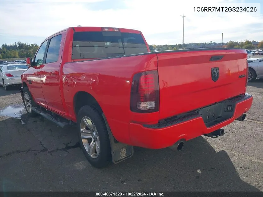 1C6RR7MT2GS234026 2016 Ram 1500 Sport