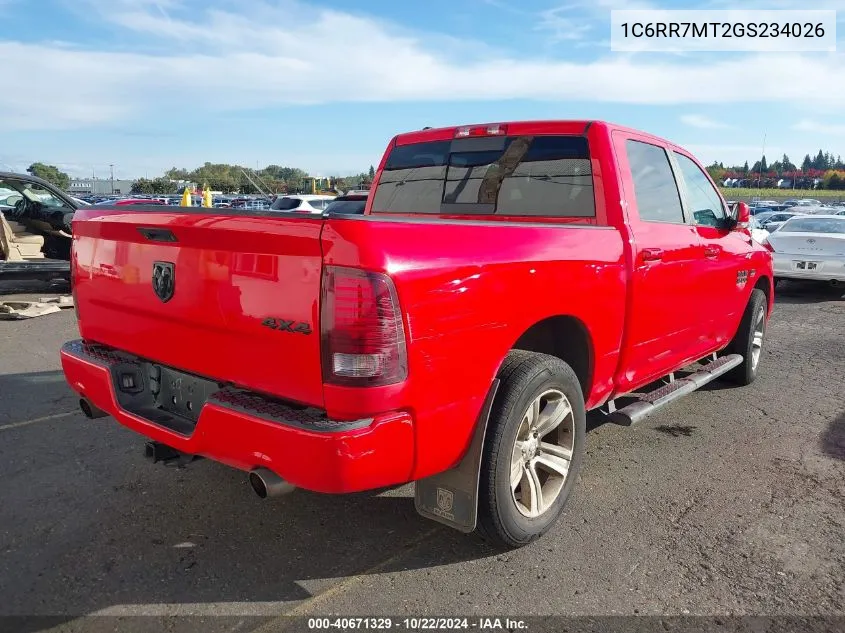 2016 Ram 1500 Sport VIN: 1C6RR7MT2GS234026 Lot: 40671329