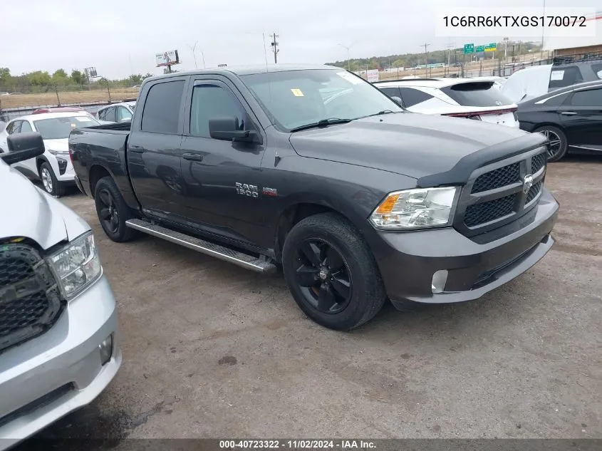 2016 Ram 1500 Express VIN: 1C6RR6KTXGS170072 Lot: 40723322