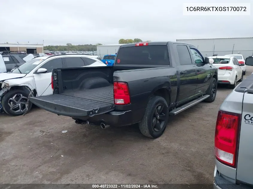 2016 Ram 1500 Express VIN: 1C6RR6KTXGS170072 Lot: 40723322