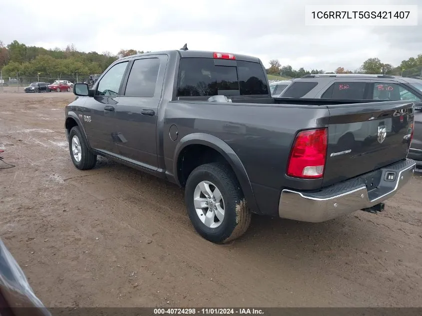 2016 Ram 1500 Outdoorsman VIN: 1C6RR7LT5GS421407 Lot: 40724298