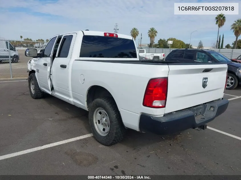 2016 Ram 1500 Tradesman VIN: 1C6RR6FT0GS207818 Lot: 40744348