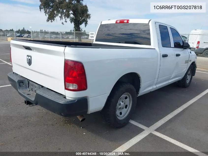 2016 Ram 1500 Tradesman VIN: 1C6RR6FT0GS207818 Lot: 40744348