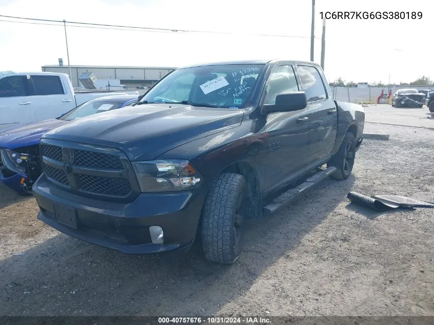 2016 Ram 1500 Express VIN: 1C6RR7KG6GS380189 Lot: 40757676