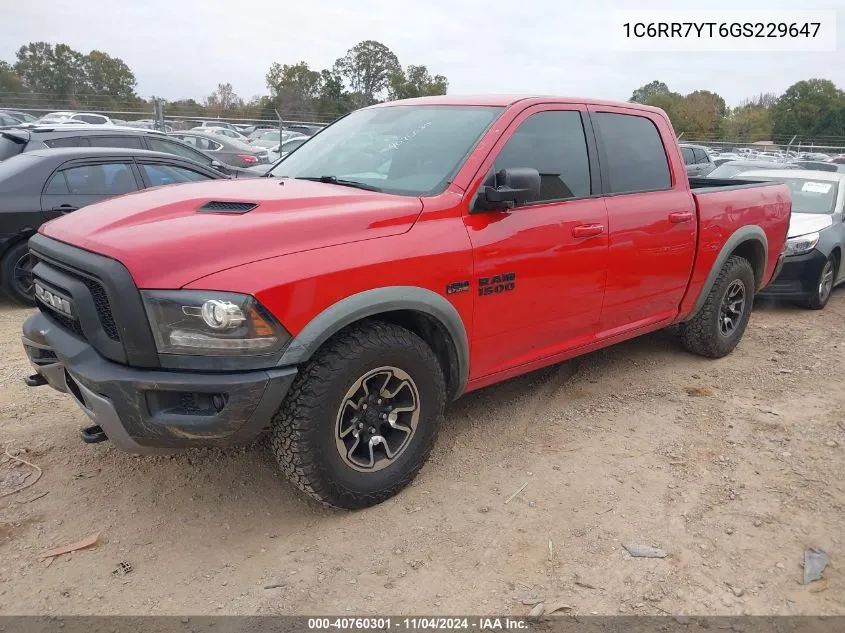 2016 Ram 1500 Rebel VIN: 1C6RR7YT6GS229647 Lot: 40760301