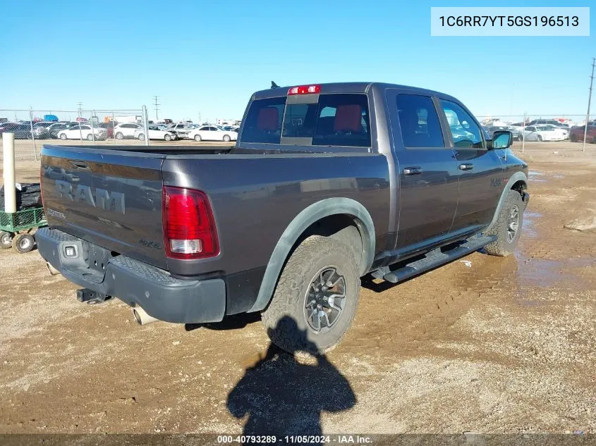 2016 Ram 1500 Rebel VIN: 1C6RR7YT5GS196513 Lot: 40793289