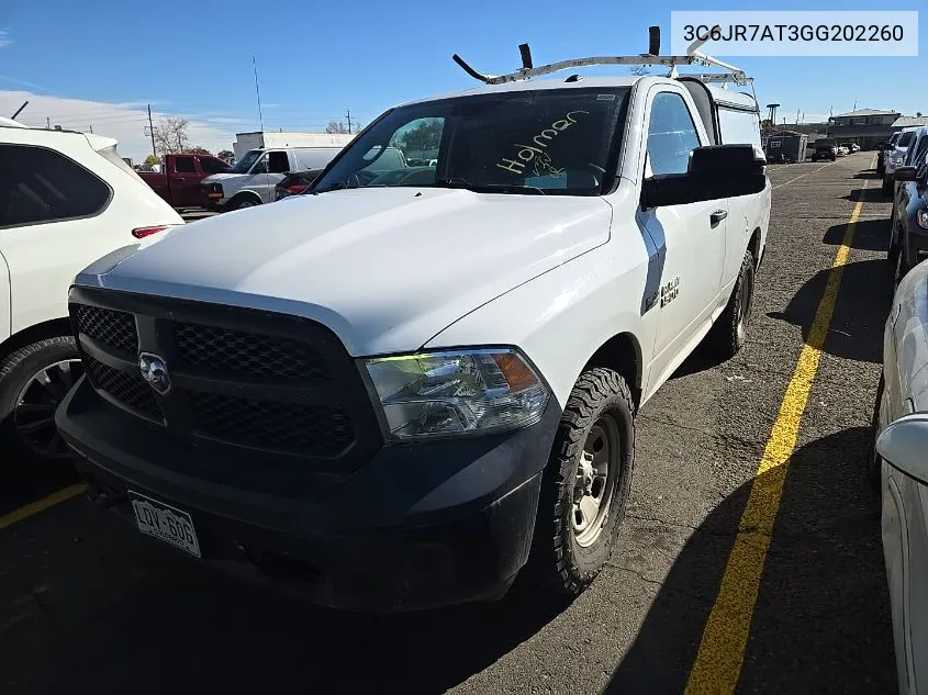 2016 Ram 1500 St VIN: 3C6JR7AT3GG202260 Lot: 40802047