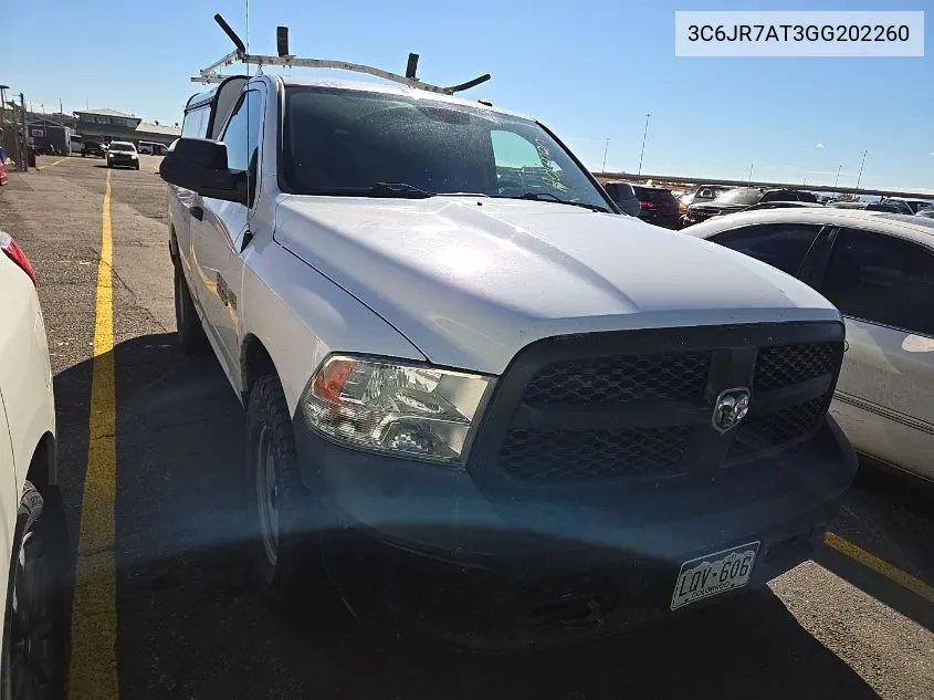 2016 Ram 1500 St VIN: 3C6JR7AT3GG202260 Lot: 40802047